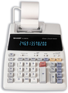 Sharp Calculator Printing Euro Mains-power 12 Digit 2.6 Lines/sec 200x251x60mm Ref EL2901PIII