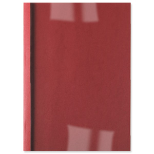 GBC Thermal Binding Covers 6mm Front PVC Clear Back Leathergrain A4 Red Ref IB451232 [Pack 100]