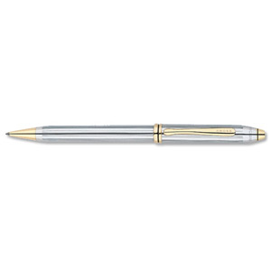 Cross Townsend Medalist Ball Pen Chrome with Gold Trim Ref 502