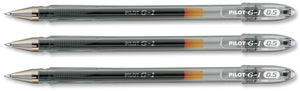 Pilot G107 Gel Ink Pen Ergonomic Grips 0.7mm Tip 0.5mm Line Black Ref BLG10701 [Pack 12]