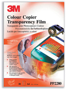 3M OHP Film Laser Colour Copier Economy with Removable Sensing Strip Long Edge Ref PP2280 [Pack 100]