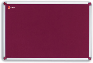 Nobo Euro Plus Noticeboard Felt with Fixings and Aluminium Frame W924xH615mm Burgundy Ref 30124