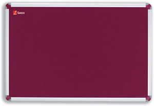 Nobo Euro Plus Noticeboard Felt with Fixings and Aluminium Frame W1226xH918mm Burgundy Ref 30125