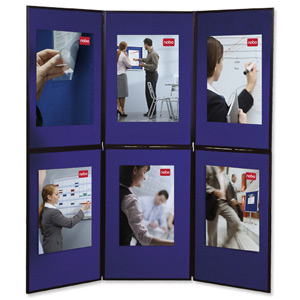 Nobo Showboard Display 9kg 6 Panels Each of W600xH900xD20mm Sides Blue and Grey Ref 1900043