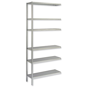 Raaco Steel Shelving System Extension Bay 6-Shelf Unit 2 Posts W900xD310xH2000mm Grey and Beige