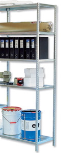 Raaco Steel Shelving System Extension Bay 6-Shelf Unit 2 Posts W900xD400xH2000mm Grey and Beige