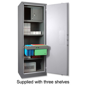 SecureLine SecureDIN Size 1 Archive Cabinet Double-wall 325 Litre W700xD550xH1500mm 95kg Ref SL00300