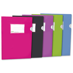 Sseco Folder Anti-static Plastic Cut Flush 180 micron A4 Assorted Ref SF10-ASS [Pack 10]