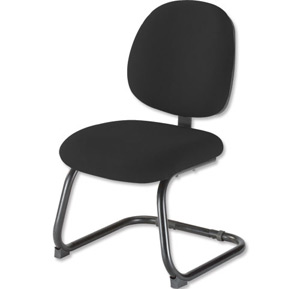 Trexus Intro Medium Back Cantilever Visitors Chair Seat W455xD435xH480mm Black Ref 204V Blk