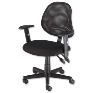 Trexus Intro High Back Mesh Asynchronous Visitors Armchair Seat W500xD500xH470-560mm Black Ident: 825C