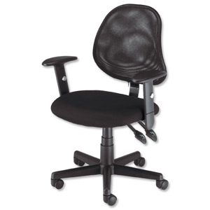 Trexus Intro High Back Mesh Asynchronous Visitors Armchair Seat W500xD500xH470-560mm Black