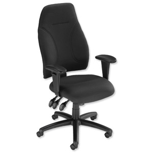 Influx Posture High Back Asynchronous Armchair Seat W500xD500xH420-530mm Black