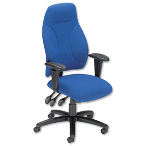 Influx Posture High Back Asynchronous Armchair Seat W500xD500xH420-530mm Blue
