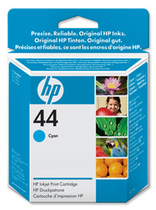 Hewlett Packard [HP] No. 44 Inkjet Cartridge Page Life 840pp 39ml Cyan Ref 51644CE Ident: 808F