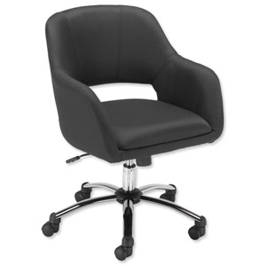 Influx Coppa SoHo Chair Seat W430xD490xH450-540mm Black Ref 10796-02A