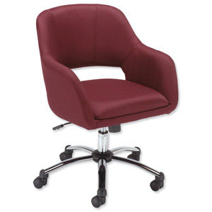 Influx Coppa SoHo Chair Seat W430xD490xH450-540mm Burgundy Ref 10796-02A