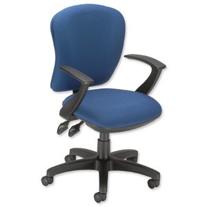 Influx Vitalize Task Chair Permanent Contact High Back Seat W500xD450xH430-540mm Blue Ref 11192-03Blu
