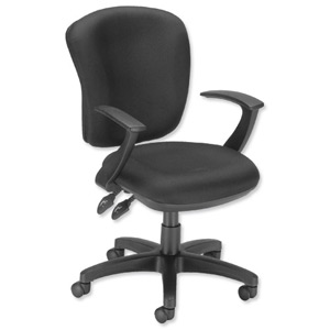 Influx Vitalize Task Chair Permanent Contact High Back Seat W500xD450xH430-540mm Black Ref 11192-03Blk