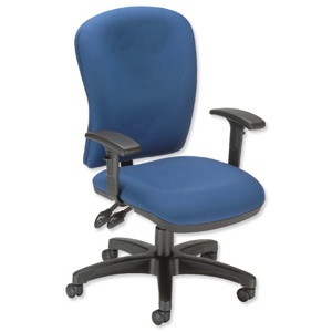 Influx Vitalize High Back Asynchronous Task Chair Seat W520xD520xH420-510mm Blue Ref 11191-02ABlu