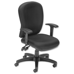 Influx Vitalize High Back Asynchronous Task Chair Seat W520xD520xH420-510mm Black Ref 11191-02ABlk