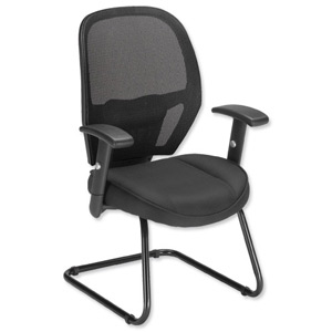 Influx Amaze Visitors Chair Mesh Seat W520xD520xH430mm Black Ref 11186-04Blk