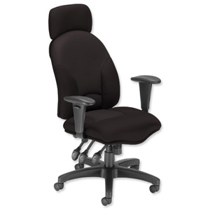 Influx Energize Aviator Armchair Seat W540xD450xH490-590mm Black Ref 11199-01Blk