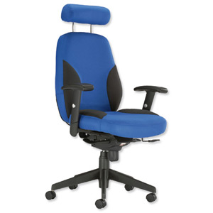 Influx Energize Aviator Armchair Seat W540xD450xH490-590mm Black and Blue Ref 11199-01BlkBlu