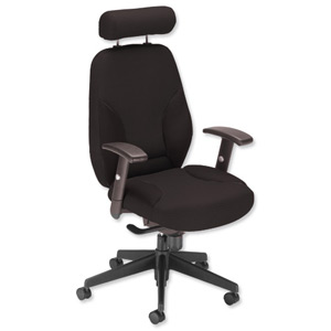 Influx Energize Driver Armchair Seat W520xD480xH500-640mm Black Ref 11185-01Blk