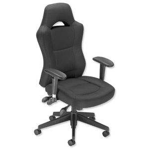 Influx Energize Racer Armchair Seat W540xD490xH440-570mm Black Ref 11187-01ABlk