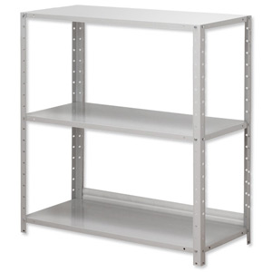 Influx Shelving Unit Bolted Midweight 3 Shelves Load 3x70kg W900xD400xH985mm Grey