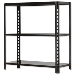 Influx Shelving Unit Boltless Plus Midweight 3 Shelves Load 3x 100kg W1000xD450xH900mm Black