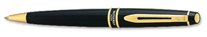 Waterman Expert III Ball Pen Black Laquer with Gold Trim Medium Blue Ink Ref S0951700