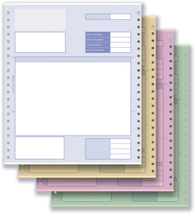 Communisis Sage Compatible Invoice 4 Part NCR Paper with Tinted Copies Ref DUKSA003 [Pack 500]
