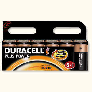 Duracell Plus Power Battery Alkaline 1.5V C Ref 81275340 [Pack 6]