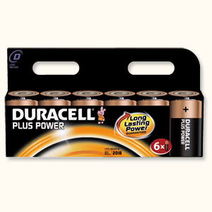 Duracell Plus Power Battery Alkaline 1.5V D Ref 81275354 [Pack 6]