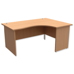 Trexus Classic Radial Desk Panelled Right Hand W1600xD1200xH725mm Beech