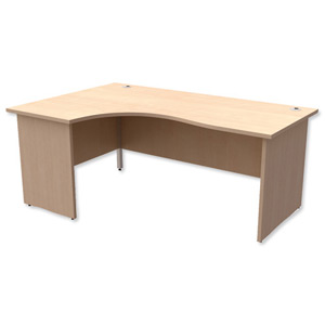 Trexus Classic Radial Desk Panelled Left Hand W1800xD1200xH725mm Maple