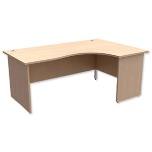 Trexus Classic Radial Desk Panelled Right Hand W1800xD1200xH725mm Maple