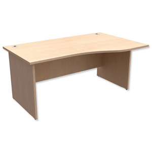 Trexus Classic Wave Desk Panelled Right Hand W1600xD1000-800xH725mm Maple