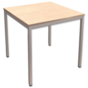 Trexus Square Table with Silver Legs 18mm Top W750xD750xH725mm Maple