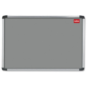 Nobo Euro Plus Noticeboard Felt with Fixings and Aluminium Frame W1528xH1018mm Grey Ref 30234146