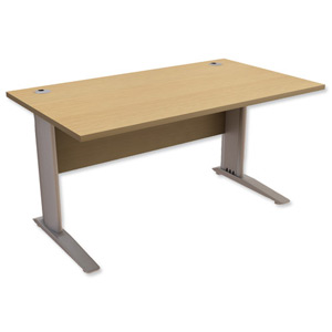 Trexus Premier Cantilever Desk Rectangular W1400xD800xH725mm Oak