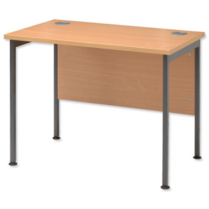 Sonix Traditional Return Desk Grey Legs W1000xD600xH720mm Beech