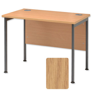 Sonix Traditional Return Desk Grey Legs W1000xD600xH720mm Ref Oak