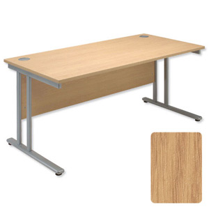 Sonix Style Desk Rectangular Panel W1400xD800xH720mm Oak Ref 33