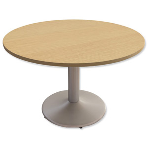 Trexus Meeting Table Round Pillar-base W725xDia1200mm Oak
