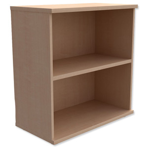 Trexus Low Bookcase with Adjustable Shelf and Floor-leveller Feet W800xD420xH853mm Maple