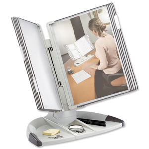 Tarifold Office Desk Display Stand with 5 Clip-on Index Tabs and 10 Pockets A4 Grey Ref 734300