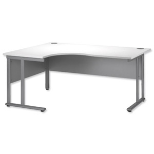 Tercel Eyas Cantilever Radial Left Hand Desk W1600xD1180xH720mm White