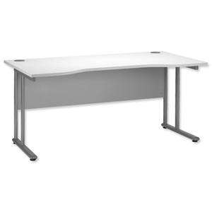 Tercel Eyas Cantilever Double Wave Desk W1600xD1000-800xH720mm White